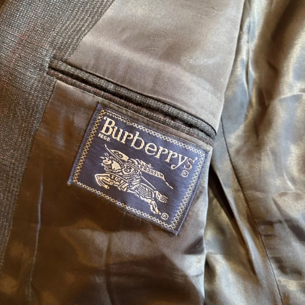 Vintage Burberrys Blazer Mens Brown Plaid 100% Wool Sport‎ Coat Jacket 42
